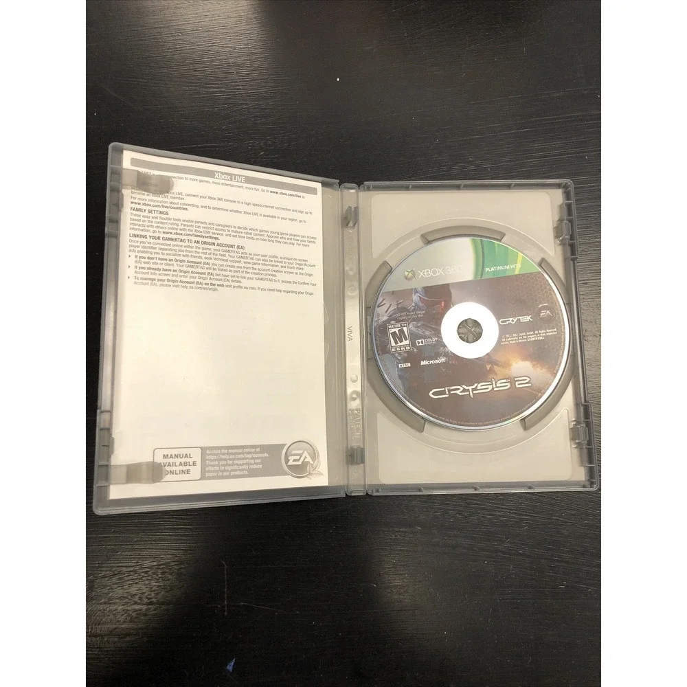 Crysis 2 Platinum Hits (Microsoft Xbox 360/One/Series X,‎ 2011)  *read Descrip